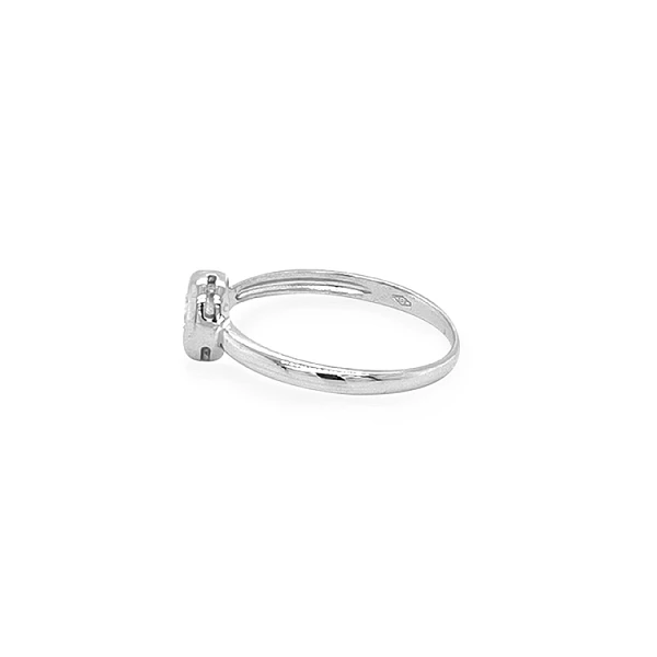 Gold Engagement Ring with Zircon