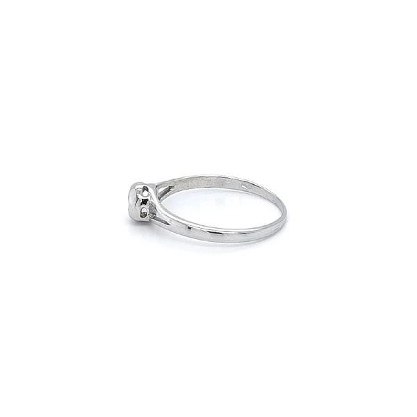Engagement Ring with White Gold Zircon