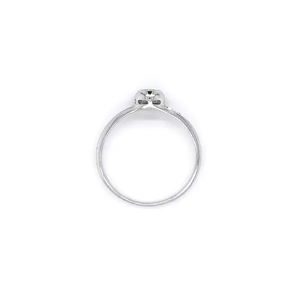 Engagement Ring with White Gold Zircon