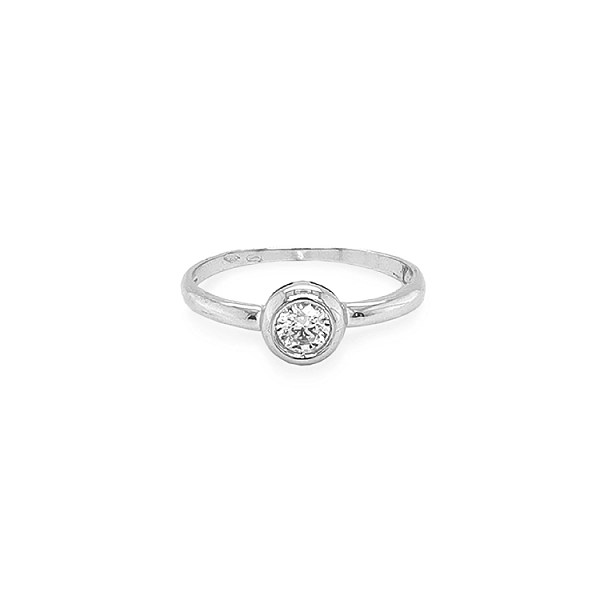Gold Engagement Ring with Zircon