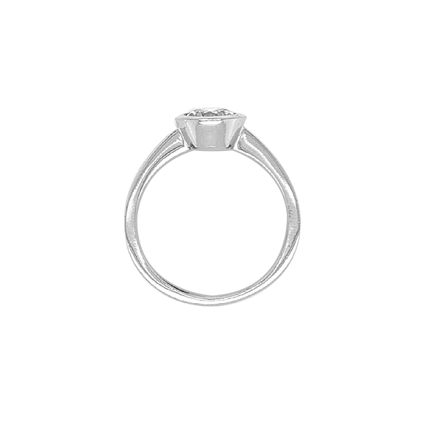 Gold Engagement Ring with Zircon