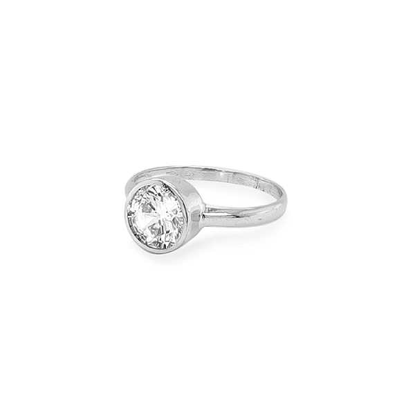 Gold Engagement Ring with Zircon