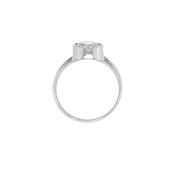 Gold Engagement Ring with Zircon