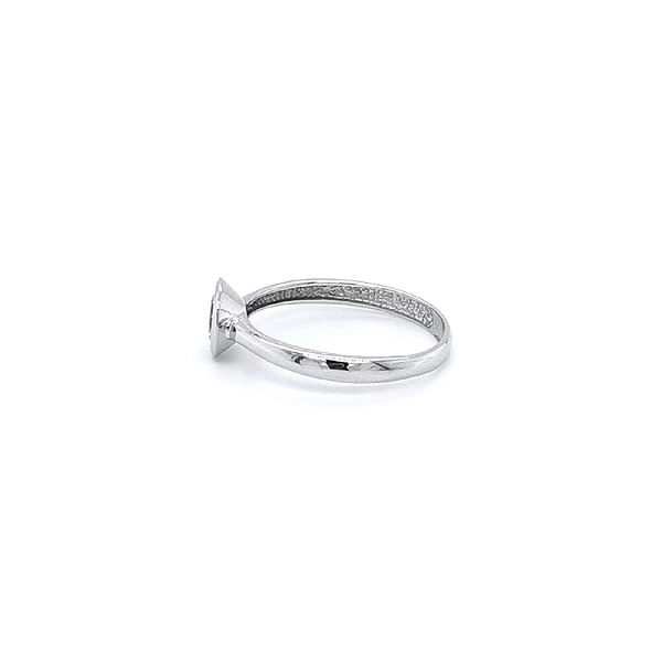 Engagement Ring with White Gold Zircon