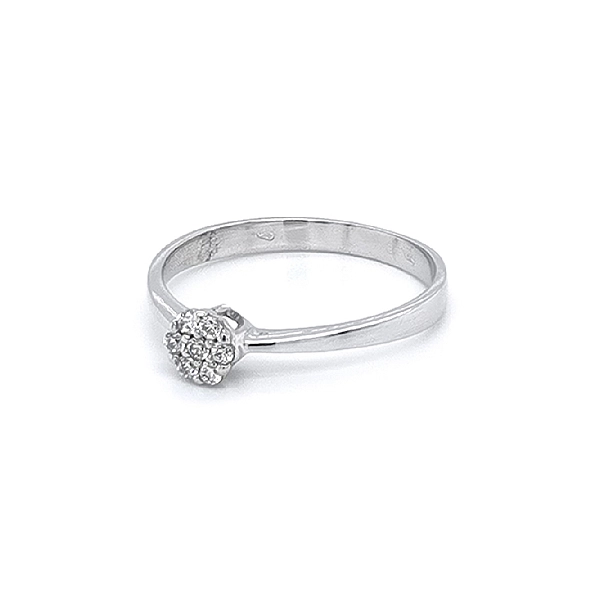 Ring with White Gold Zircons