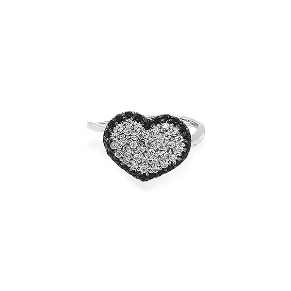 Gold Ring in Heart Shape with Zircones