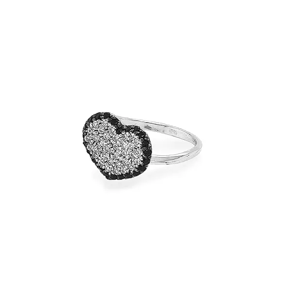 Gold Ring in Heart Shape with Zircones