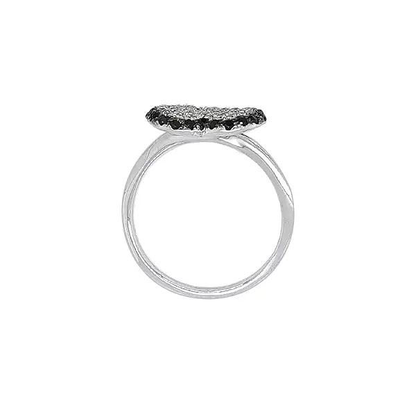 Gold Ring in Heart Shape with Zircones