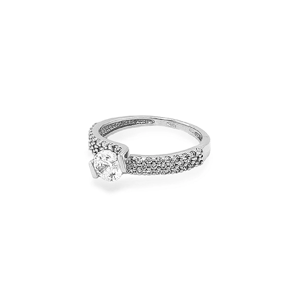Gold Engagement Ring with Zircones