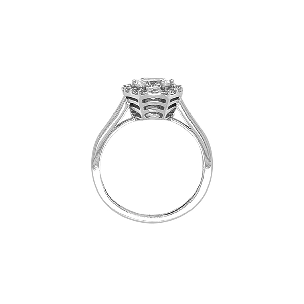 Gold Engagement Ring with Zircones