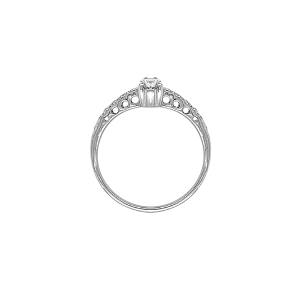 Gold Engagement Ring with Zircones