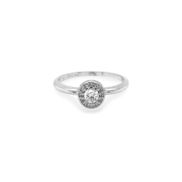 Gold Engagement Ring with Zircones