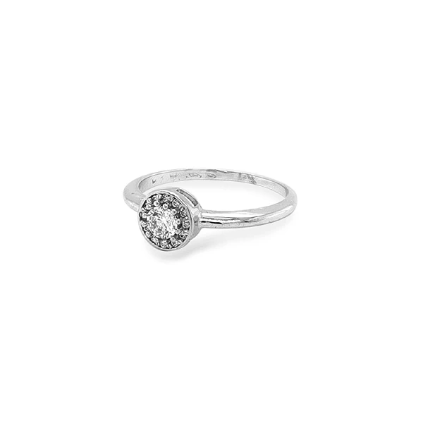 Gold Engagement Ring with Zircones
