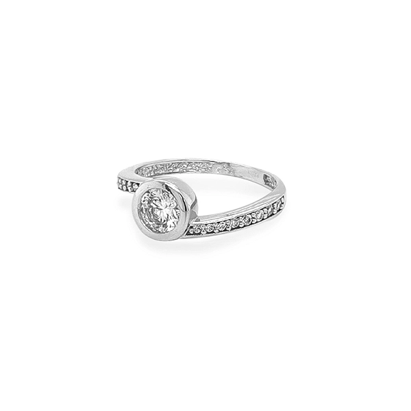 Gold Engagement Ring with Zircones