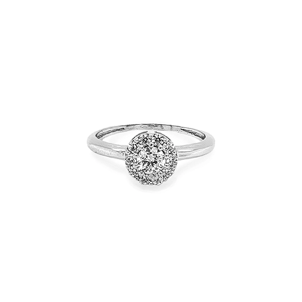 Gold Engagement Ring with Zircones