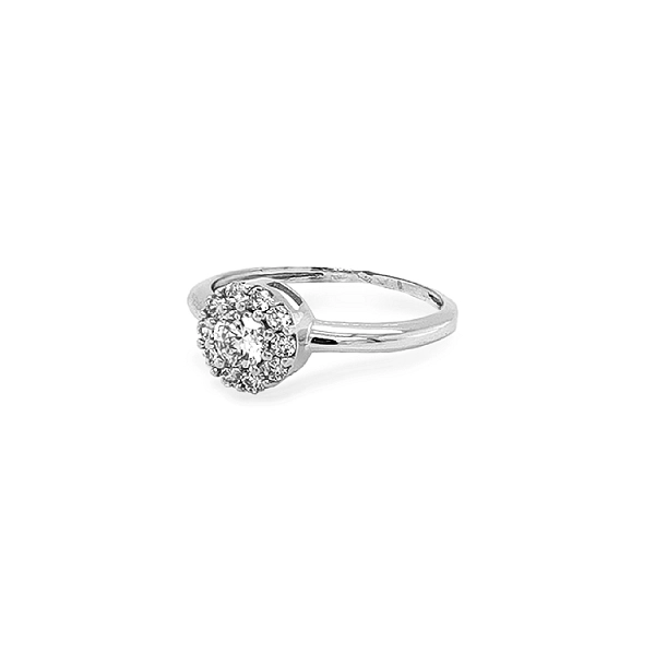 Gold Engagement Ring with Zircones