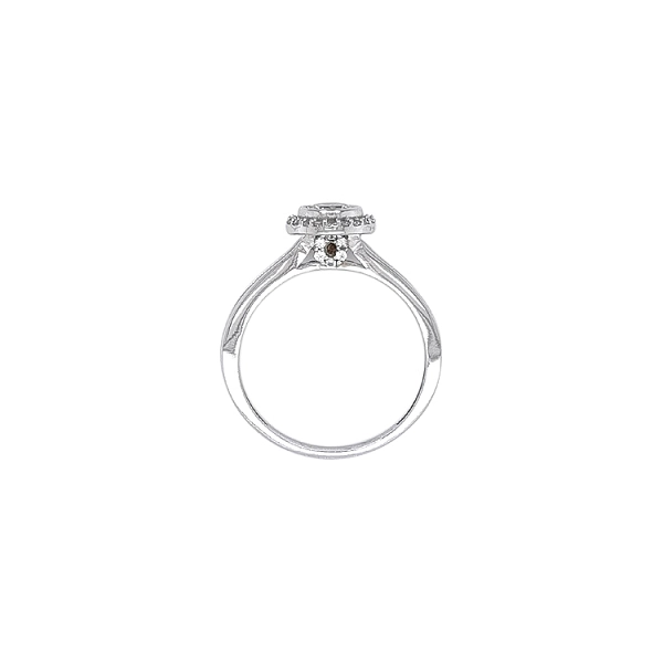 Engagement Ring with White Gold Zircons