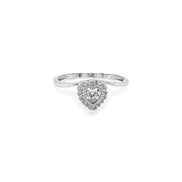 Gold Ring in Heart Shape with Zircones