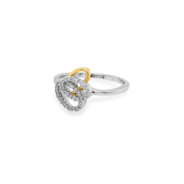 Gold Ring with Zircones made of Combined Gold