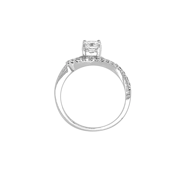 Gold Engagement Ring with Zircones