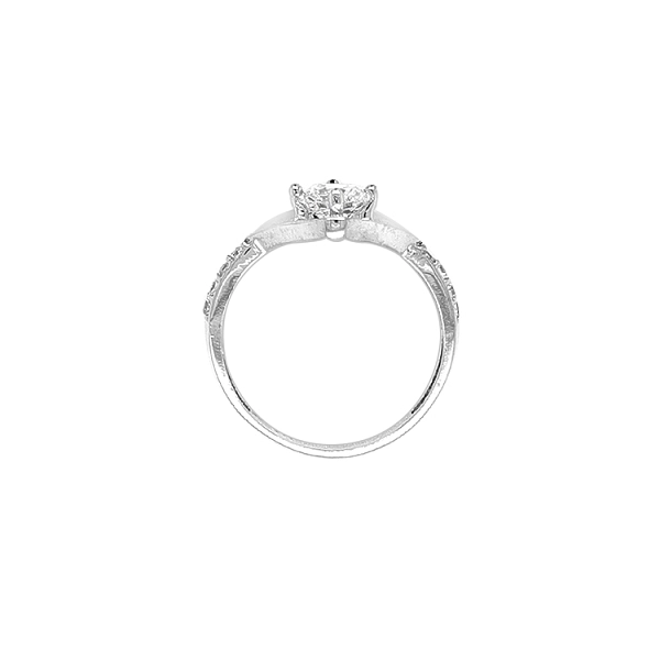 Gold Engagement Ring with Zircones