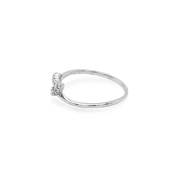 Gold Ring Leaf with Zircons