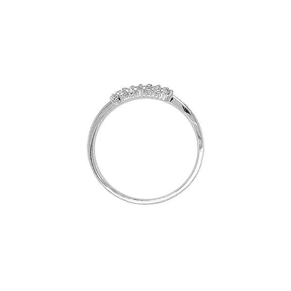 Gold Ring Leaf with Zircons