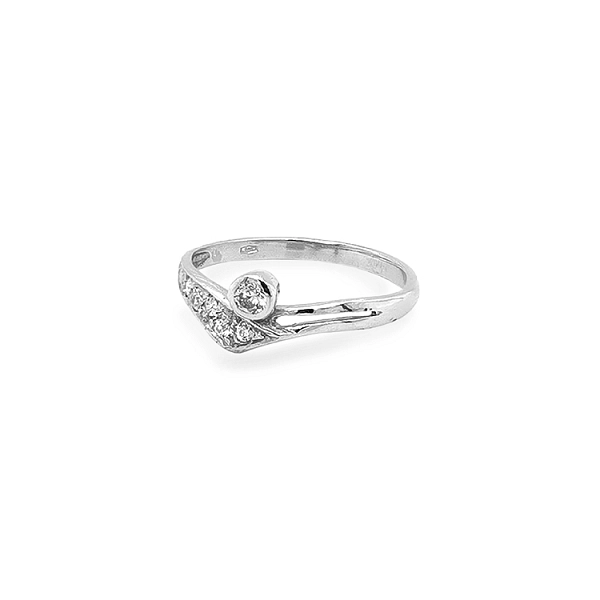 Gold Ring with Zircons