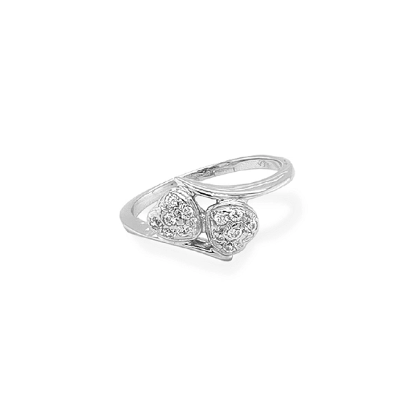 Gold Ring in Heart Shape with Zircones