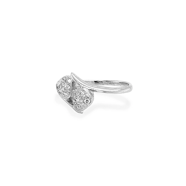 Gold Ring in Heart Shape with Zircones
