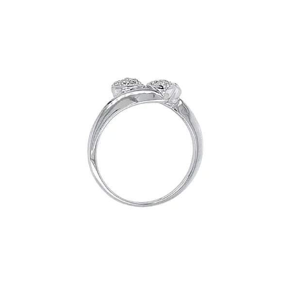 Gold Ring in Heart Shape with Zircones