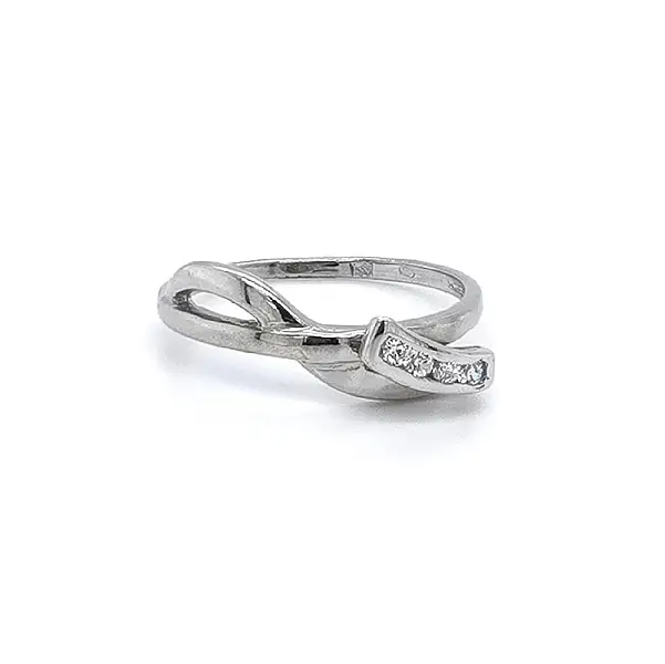 Ring with White Gold Zircons