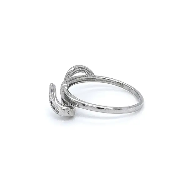 Ring with White Gold Zircons