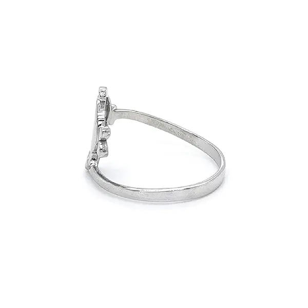 Ring Fish with White Gold Zircons