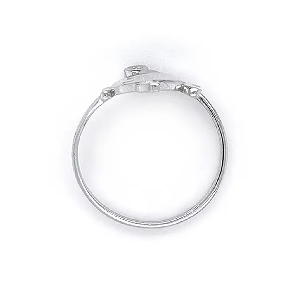 Ring Fish with White Gold Zircons