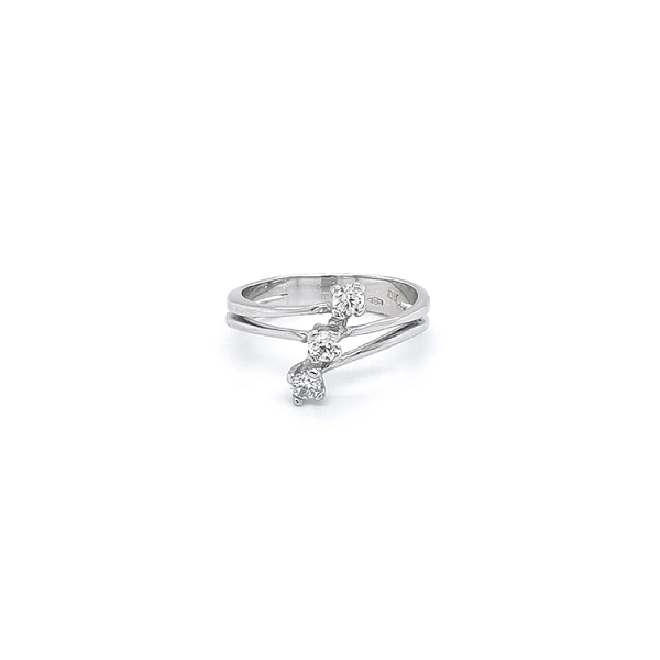 Ring with White Gold Zircons