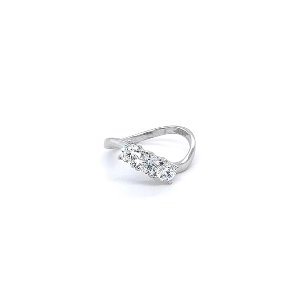 Ring with White Gold Zircons