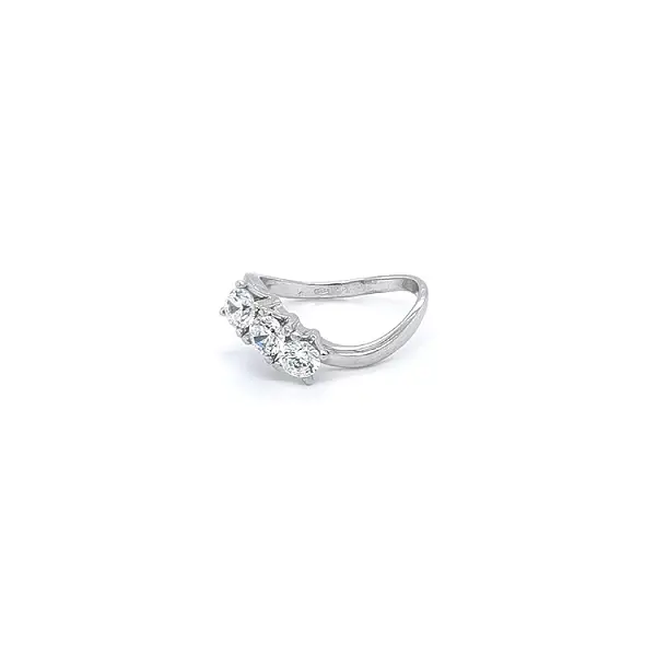 Ring with White Gold Zircons