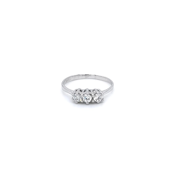 Ring with White Gold Zircons