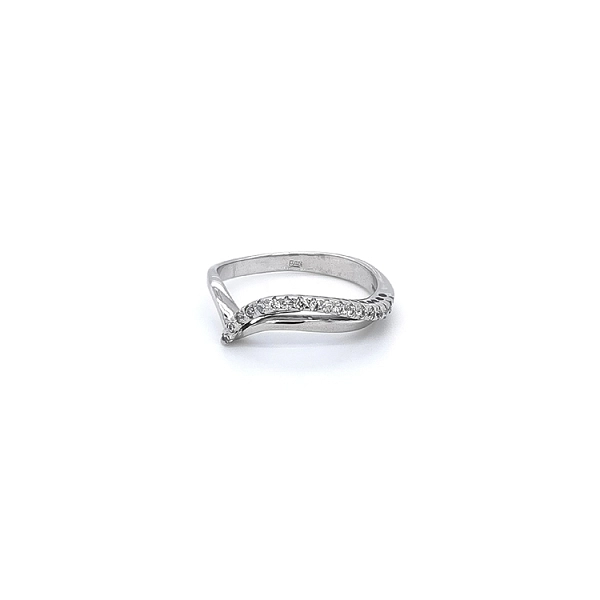 Ring with White Gold Zircons