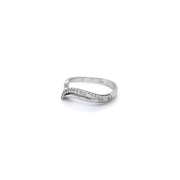 Ring with White Gold Zircons