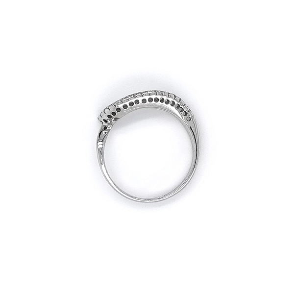 Ring with White Gold Zircons