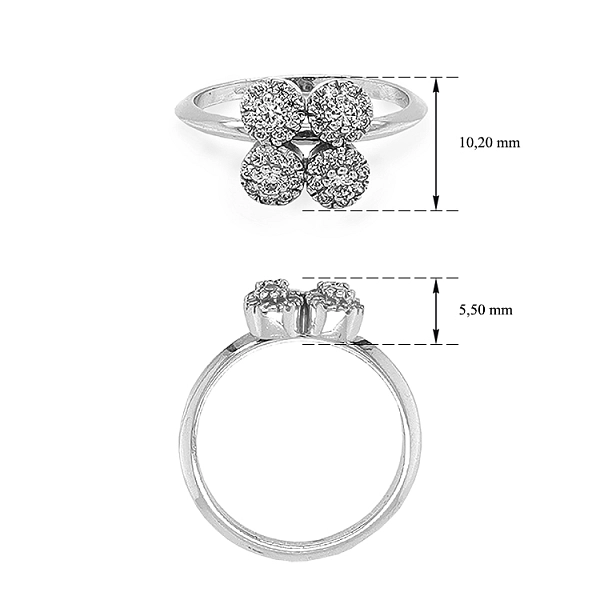 Gold Ring with Zircons
