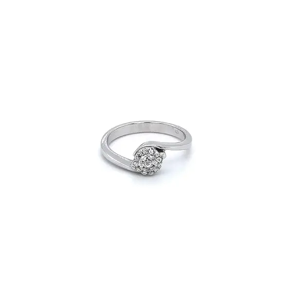 Ring with White Gold Zircons