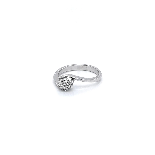 Ring with White Gold Zircons