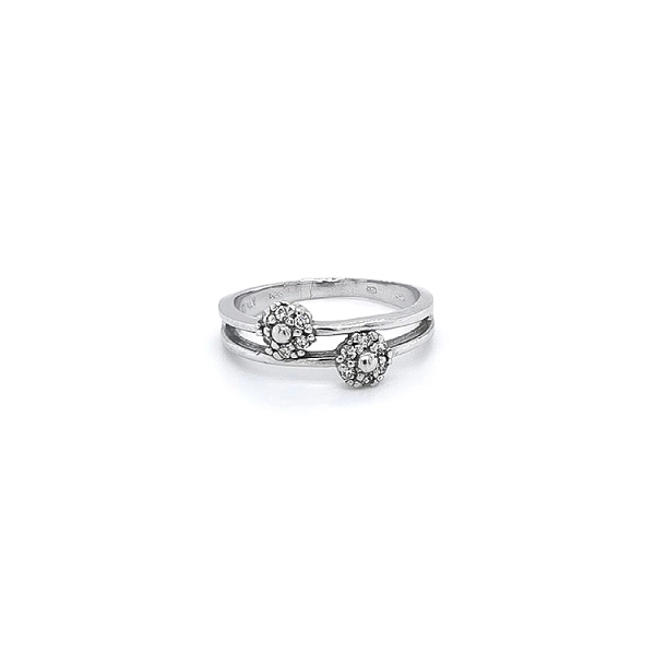 Ring with White Gold Zircons