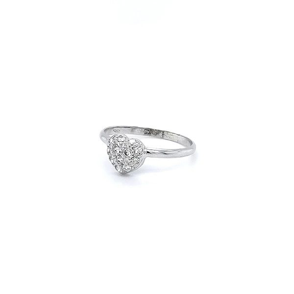 Ring Heart with White Gold Zircons