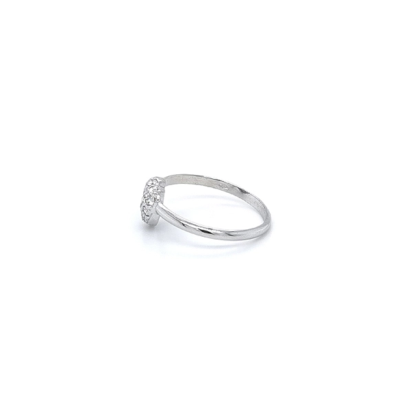 Ring Heart with White Gold Zircons