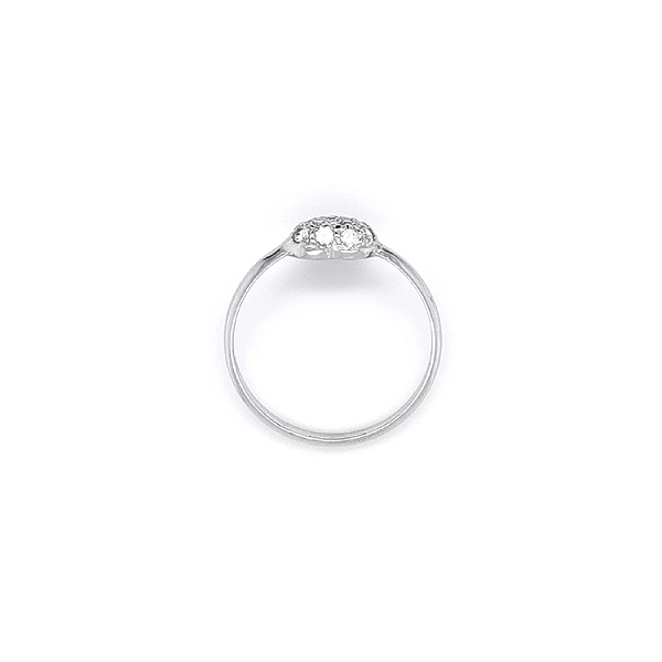 Ring Heart with White Gold Zircons