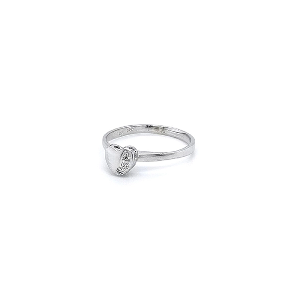 Ring Heart with White Gold Zicones
